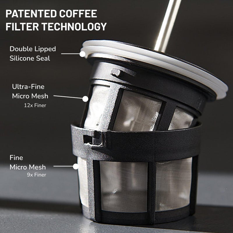 ESPRO P0 Ultralight French Press Coffee Maker for Travel, Vacuum Insulated Stainless Steel, 16 Ounces, Brushed Stainless Steel - Image 3